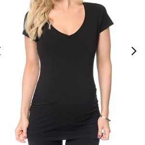 Motherhood Maternity Bump Start T shirts (2-pack), Color Black&Cobalt Blue,